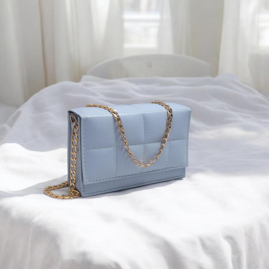 Girl's Sky Blue Embroidered Crossbody Bag